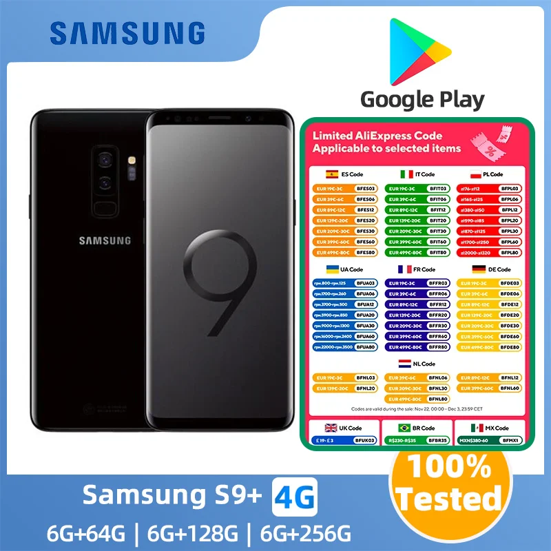 Samsung Galaxy S9 Plus S9+ 4G G9650 64/128/256GB ROM 6GB RAM Dual Sim Snapdragon Octa Core 6.2