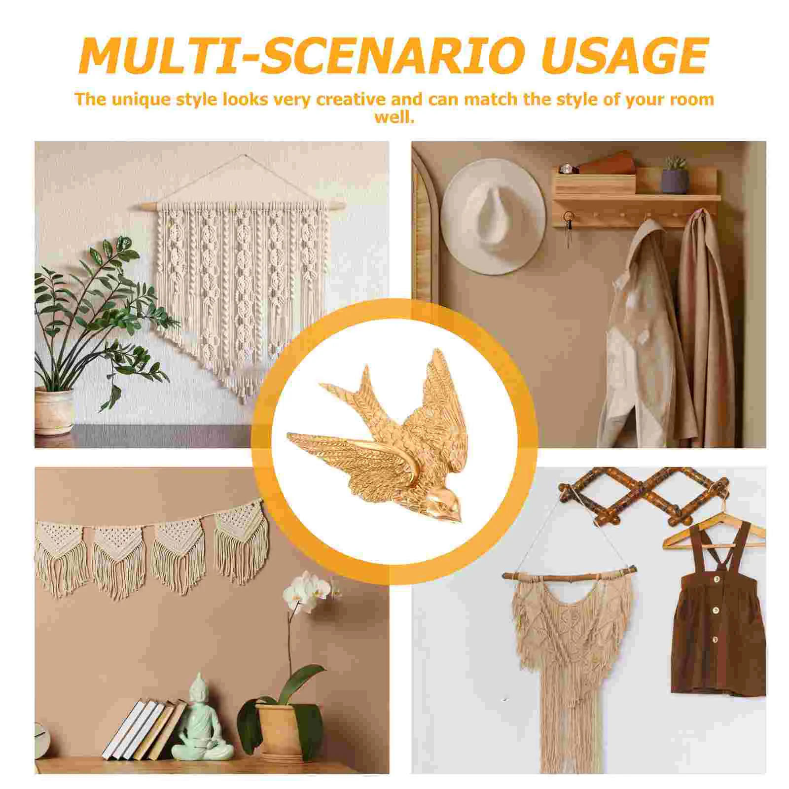 2 Pcs Crafts Pair of Wall-mounted Swallows Decorate Resin Room Decoration Adornment