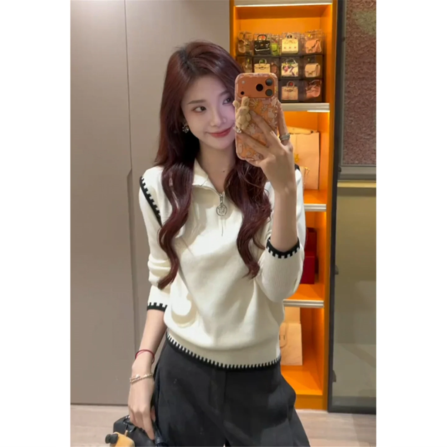 

Womens Pullovers Elegant Style Sweet Bowknot Lace Ribbon Decor Knitted Sweater Victorian Vintage Retro Princess Cute 2026