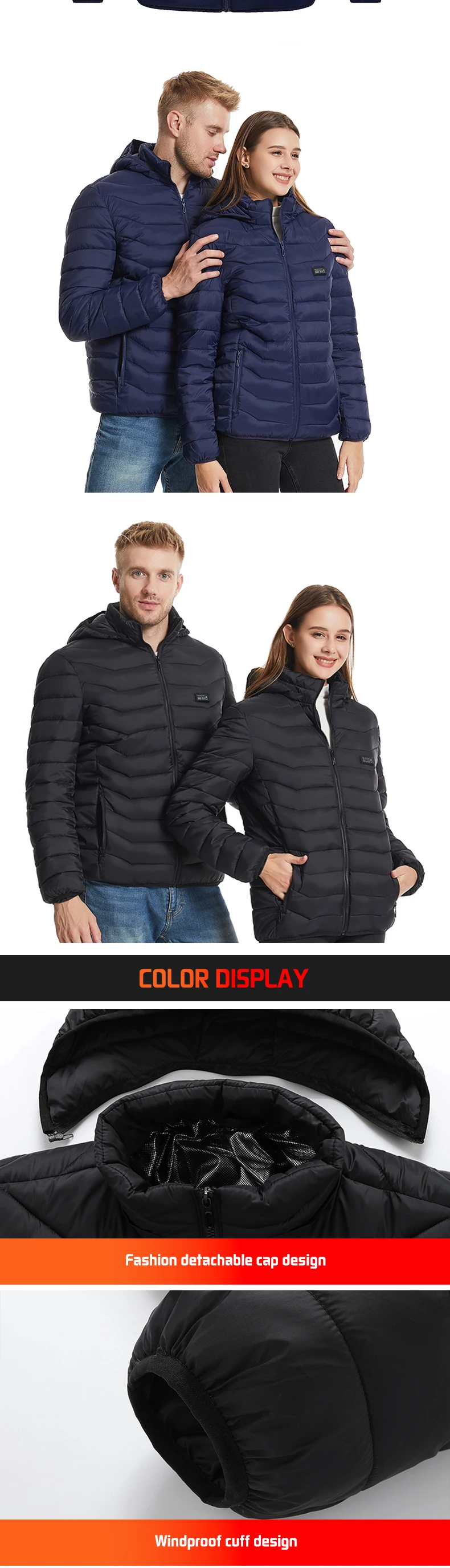 Beheizte Jacke 26 Zonen Winter Herren Damen Motorradjacke USB Elektrische Heizjacke Beheizte Weste Moto Thermotuch – Detail 11