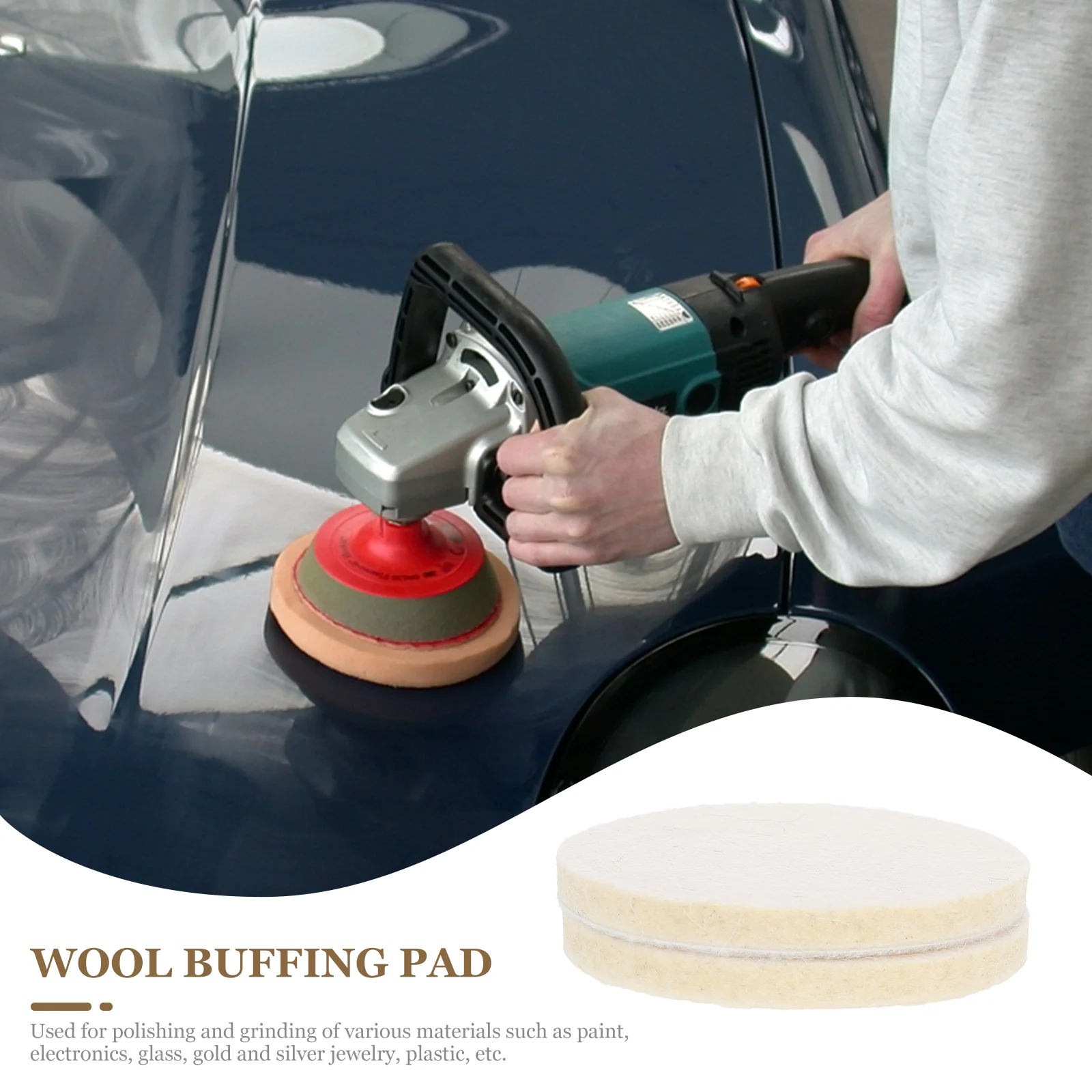 2 Pcs Polishing Wheel Wool Polisher Disc Pad High Density Dedicated Felt Buffing Flocking