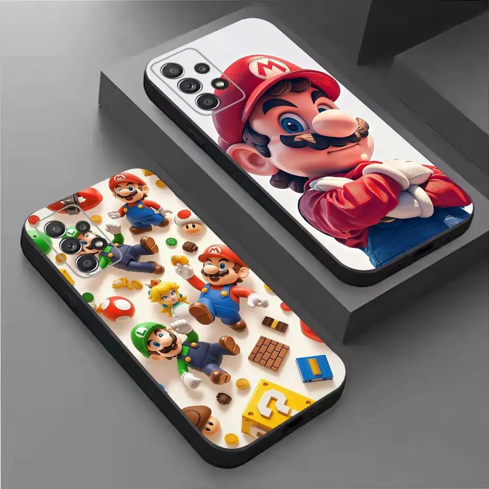 S-Super Game M-Mario Soft Black Phone Case for Samsung  S26,25,24,21,22,21,20,10,9,8,7,6Ultra,Plus,Fe, Lite