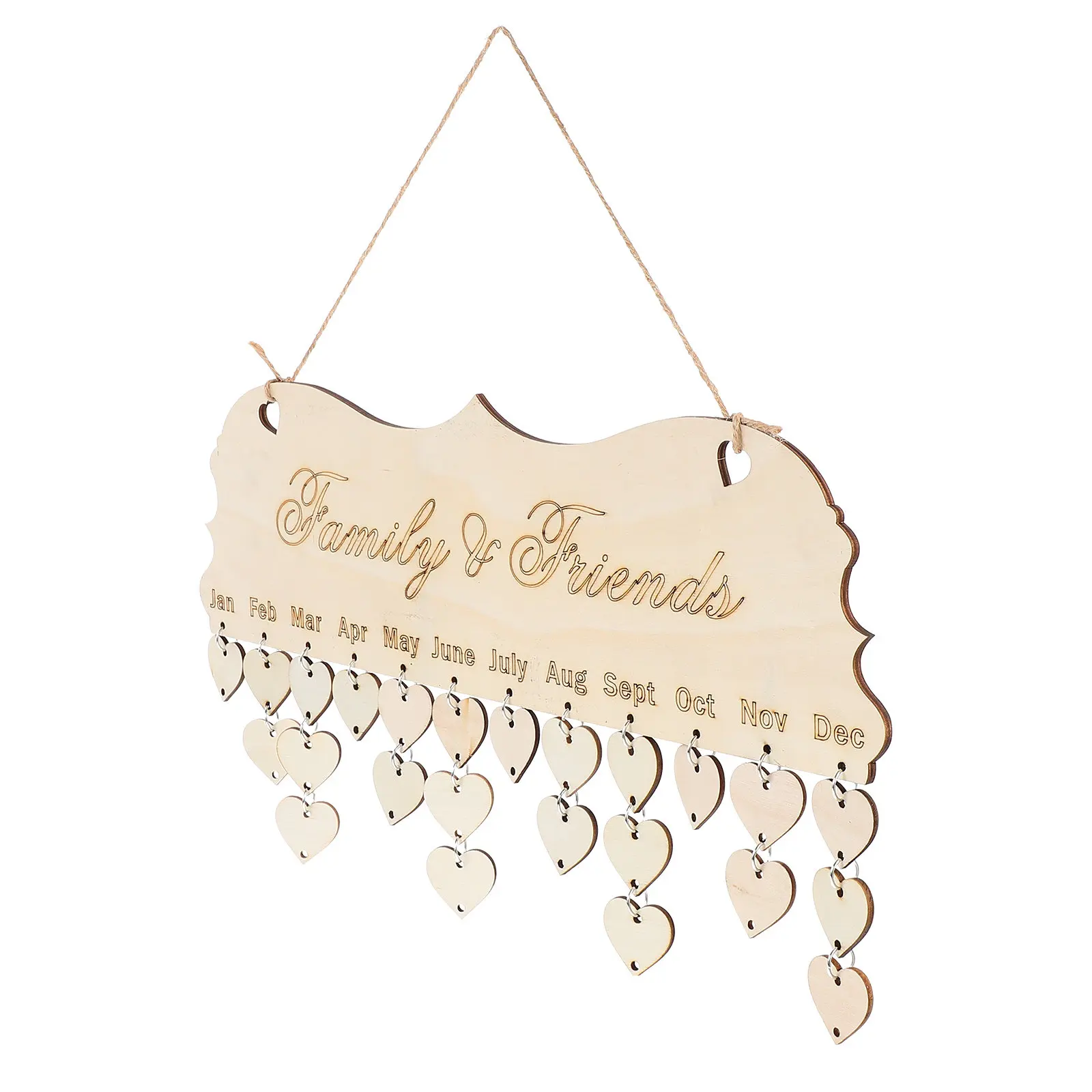 

Настенная деревянная доска-календарь для заметок DIY с настраиваемыми дисковыми табличками для дат: для семейных дней рождения, годовщин, праздников