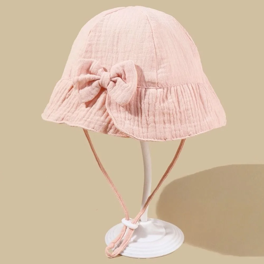 

Comfortable Cotton Toddle Bucket Hat Bowknot Love Heart Baby Sunhat Wide Brim Sunscreen Infant Fisherman Hat Kid