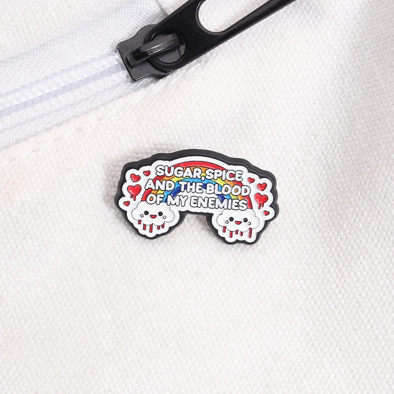 Creative Rainbow Blood Drop Enamel Pin Material, Heart Text Decoration, Smile Rainbow Badge, Unisex Daily Accessory Gift