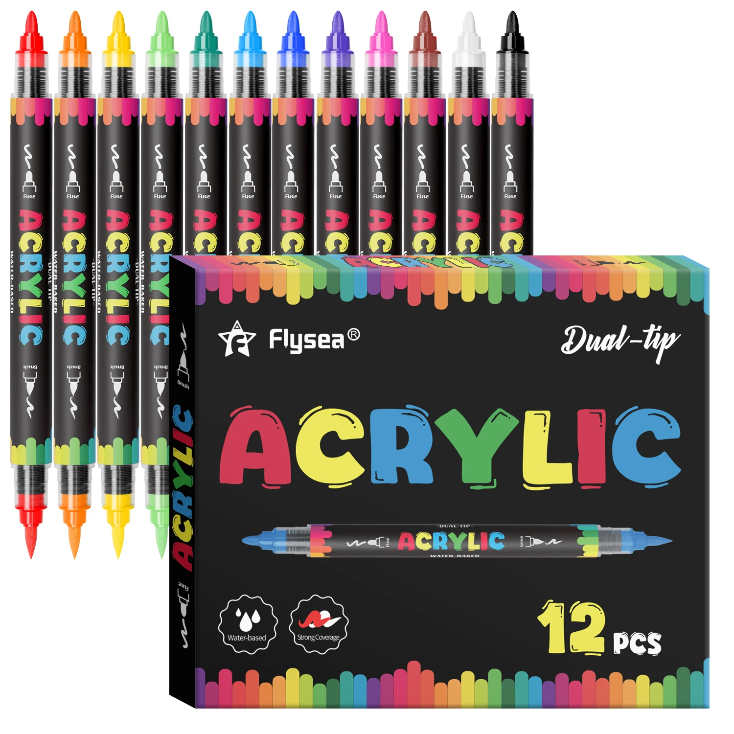 Dual-Tip Acrylic Marker Set, 1 - Art Craft Using Paper recension och pris