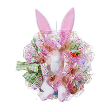 Easter Bunny Pendant Door Hanging Cartoon Rabbit Garland Party Decoration Props Window Hanging Garland Easter Party Supplies