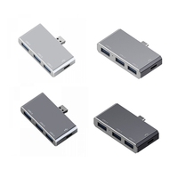 USB 3.0 2.0 Type C Hub 4 In 1 Multi-port Docking Station Splitter Mini Zinc Alloy USB 3.0 Hub High Speed Adapter For PC