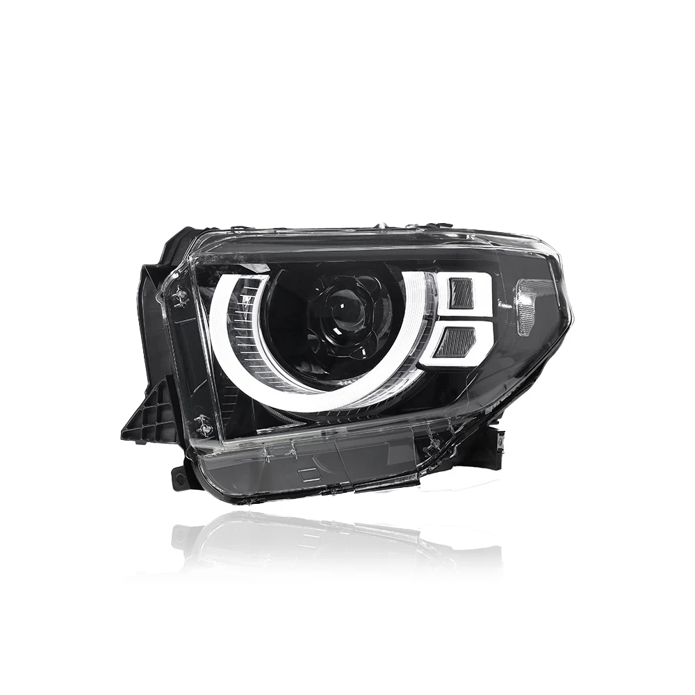 LED Headlight Assembly for Tyoyta Tundra XK50 2014-2020 Upgrade Two-tone DRL Projector Lens Dynamic Turn Plug and Play