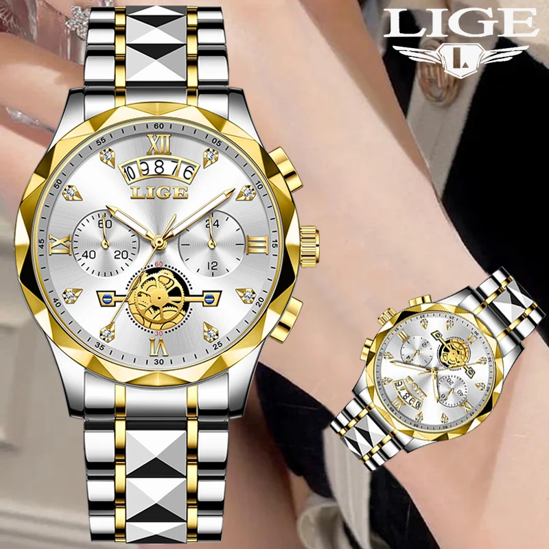 

LIGE 2026 Women's Watch Top Brand Ladies Quartz Watch Waterproof Calendar Simple Fashion Men and Women Applicable Watch Reloj