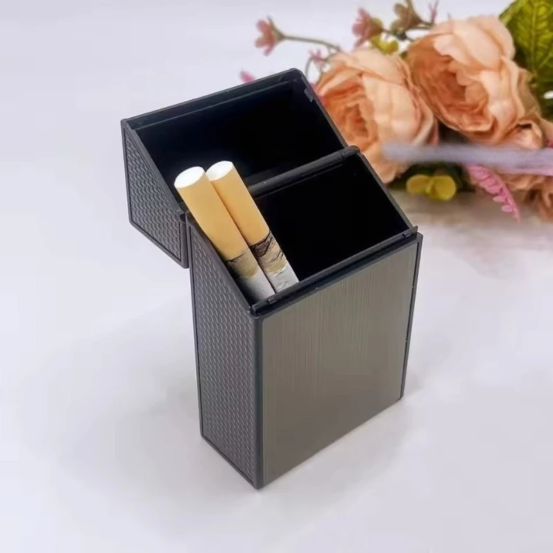 

Portable Slim Aluminum Cigarette Case Regular King Size Plastic Cigar Tobacco Holder Box Storage Container Smoking Accessories