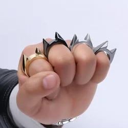Rings Broken Window Cat's Ear Safety Survival Defense Ring Self Defense Supplies Men/Women Outdoor Survival Self-Defense Rings
