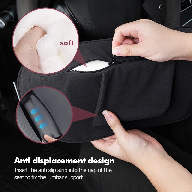 Suede Car Seat Waist Support Lumbar Cushion Accessorie For Honda Mugen Power Accord Civic vezel Crv City Jazz Hrv view 5