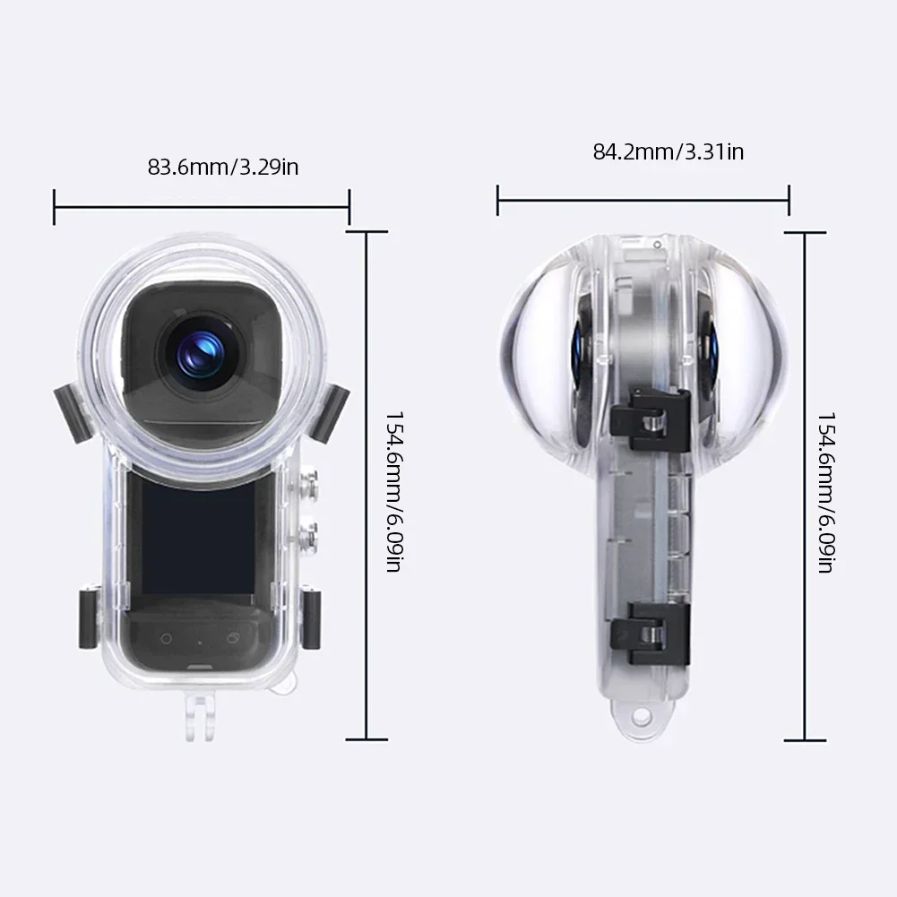 Imagem -05 - Mergulho Impermeável Habitação Subaquática 360 ° Panorâmica Full View 50m Câmera Invisível Powerwin-insta360 x3 Case de