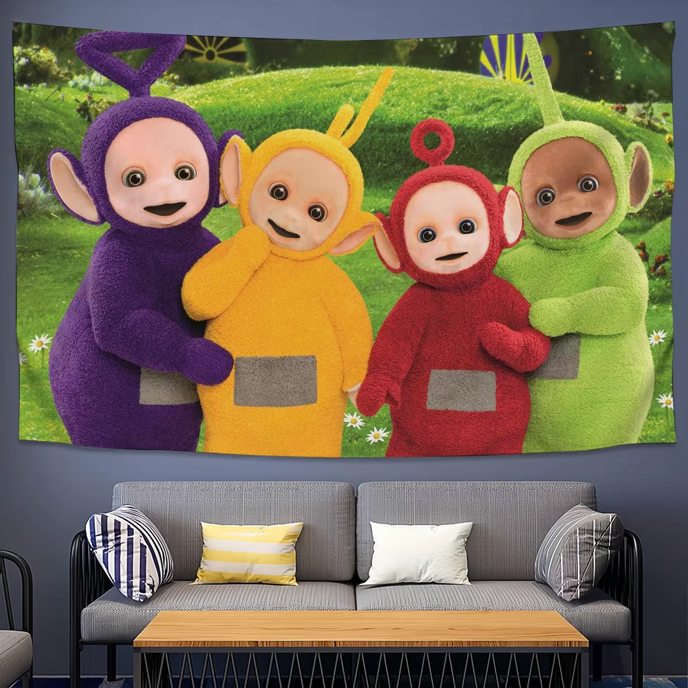 Funny-T-Teletubbies Cartoon Vlag College Slaapkamer Woonkamer Thuis Dorm Decor Grappig Tapijt Garage Bar Muur Club Banner