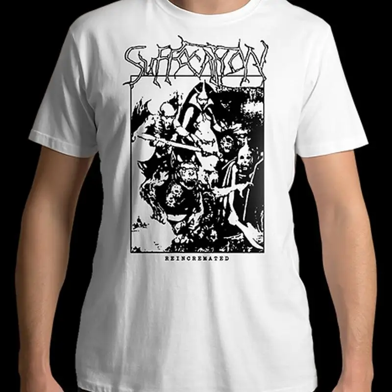 Suffocation band ALBUM WHITE T-shirt unisex All sizes S to 45Xl