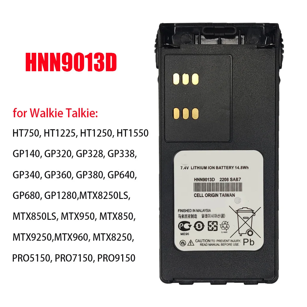 Batería HNN9013D de 2100mAh, Compatible con Radios bidireccionales Li-ion GP340, GP380, GP640, GP680, HT1250, HT750, GP328, PRO5150, MTX850, PR860