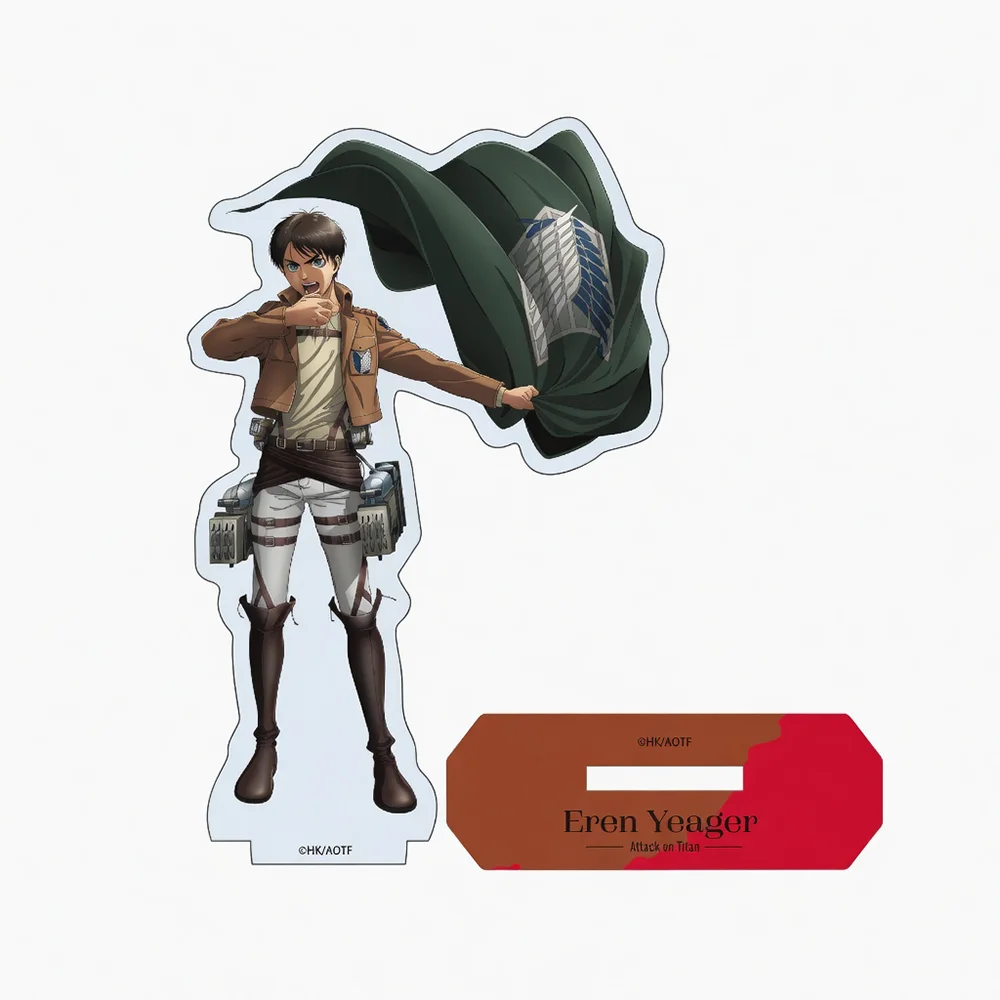 Attack on Titan Eren Levi Erwin 15CM Acrylic Stand Figure Keychain Set Survey Corps Flag Cape Ver. Desktop Decoration Gift