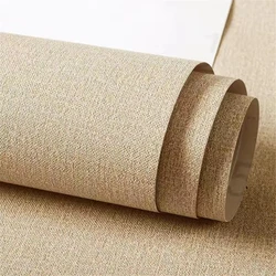 Linen PVC Self Adhesive Wallpapers  for Home Decor Wallpaper Bedroom Living Room Cabinets Solid Colour Waterproof Contact Paper