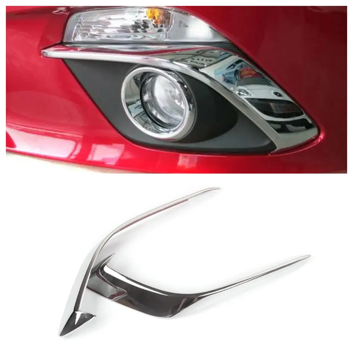 

For Mazda 3 Axela 2014 2015 2016 ABS Front Fog Light Foglight Lamp Eyelid Eyebrow Strips Cover Trims Car Styling Accessories