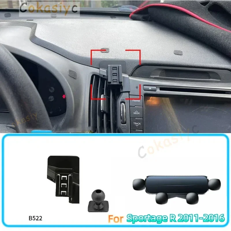 

Car Phone Holder For Kia Sportage R 2011-2016 Gravity Stand Mount Support Horizontal GPS Mobile Bracket Accessories With Base