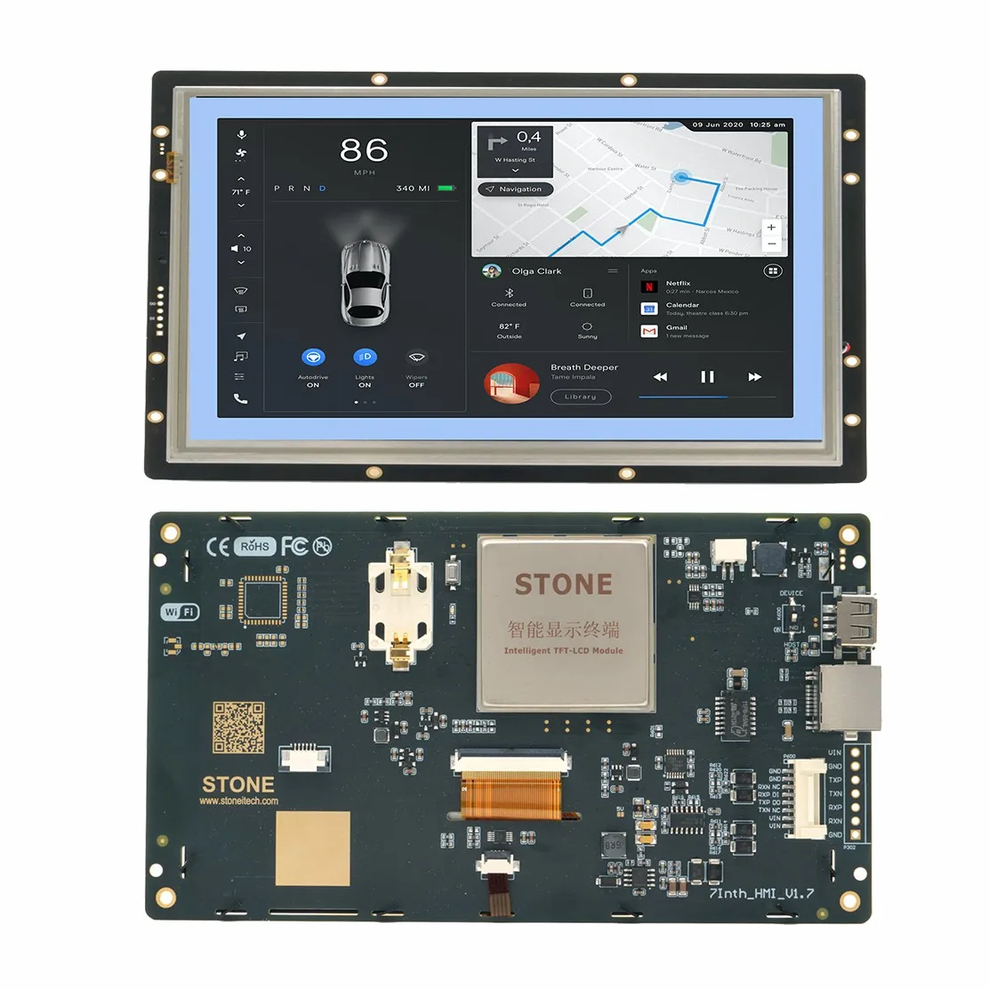 

ЖК-дисплей SCBRHMI, улучшенный 7-дюймовый сенсорный ЖК-дисплей HMI TFT, плата контроллера с сенсорным экраном + плата контроллера