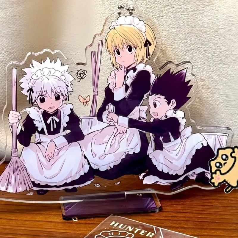 

HUNTER×HUNTER Killua Kurapika and Gon Trio Maid Outfit Acrylic Stand Figure Anime Desktop Ornament Decorative Supplies