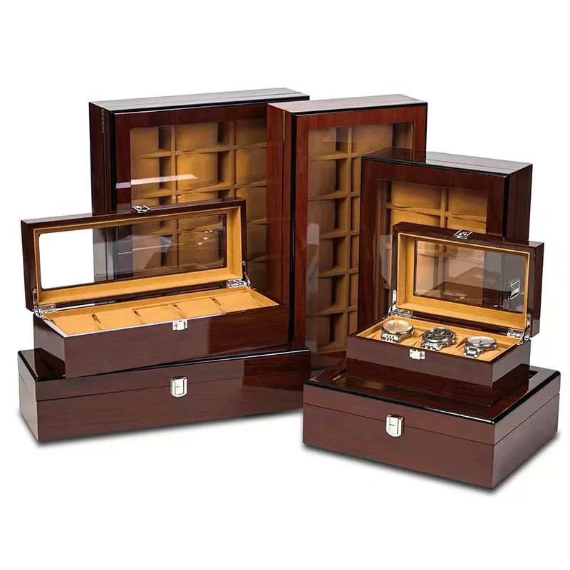 Wholesale Exquisite Lacquered Watch Storage Display Case Box Wood Grain Dustproof Boxes Watch Case Storage for Rex LuxuryTop Box