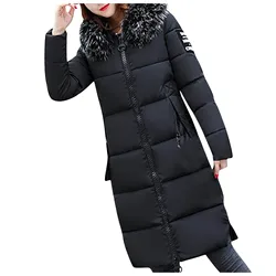 Cappotto invernale in piumino caldo con cappuccio da donna 2023 cappotto parka imbottito in cotone allentato coreano cappotto imbottito lungo femminile