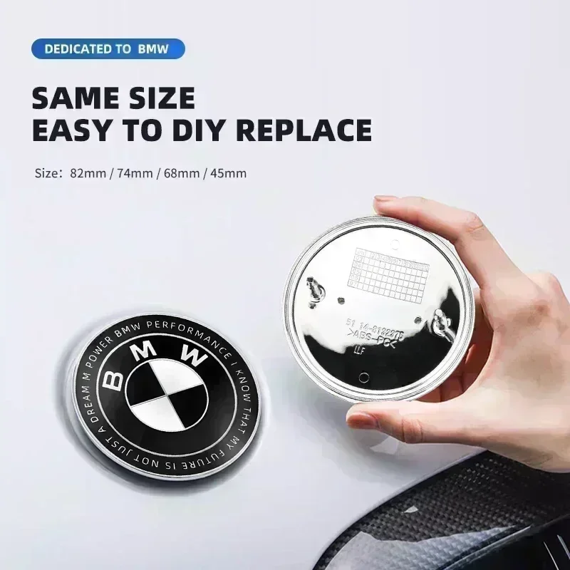 

7pcs 45mm 68mm 74mm 82mm Car Front Hood Emblem rear boot badge Steering wheel Logo for BMW F10 F20 F30 F15 G03 G20 E53 E64 E84