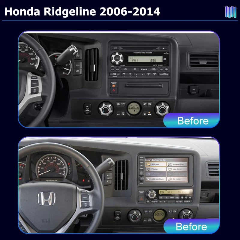 AI VOICE Car Radio Android Multimedia Player for Honda Ridgeline 2006-2014 with GPS Navi Stereo Screen Video Tape Support  View
