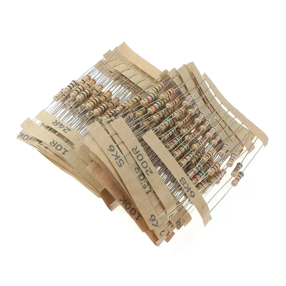 860/1000PCS 1/4W Carbon Film Resistor Kit 5% High Precision 0.25W Resistors Assorted Set 1R-1M 2.2R-2.2M Resistor Set