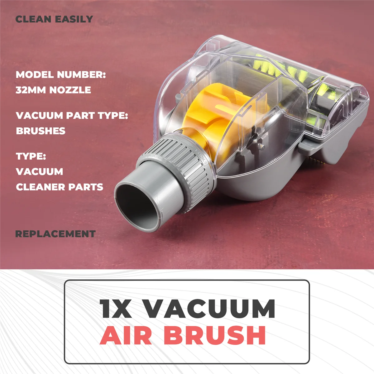 Популярный пылесос 32 мм, щетка с прозрачными клещами, всасывающая головка для дивана и кровати, аксессуар для пылесоса