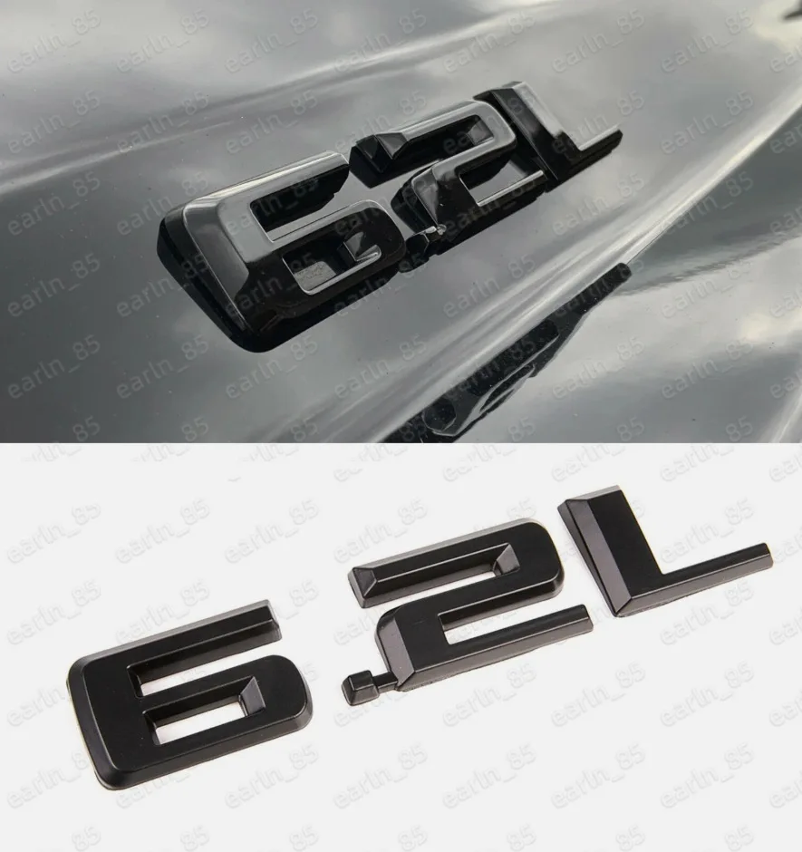 3D Premium 6.2L 6.2 L Letters for US American SUV Off Road car Engine Hood Fender trunk Tail Rear Decal Emblem Badge Sticker
