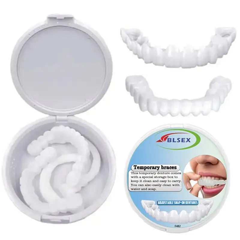 Juego de cubiertas de dientes, carillas dentales postizas, sonrisa de confianza instantánea