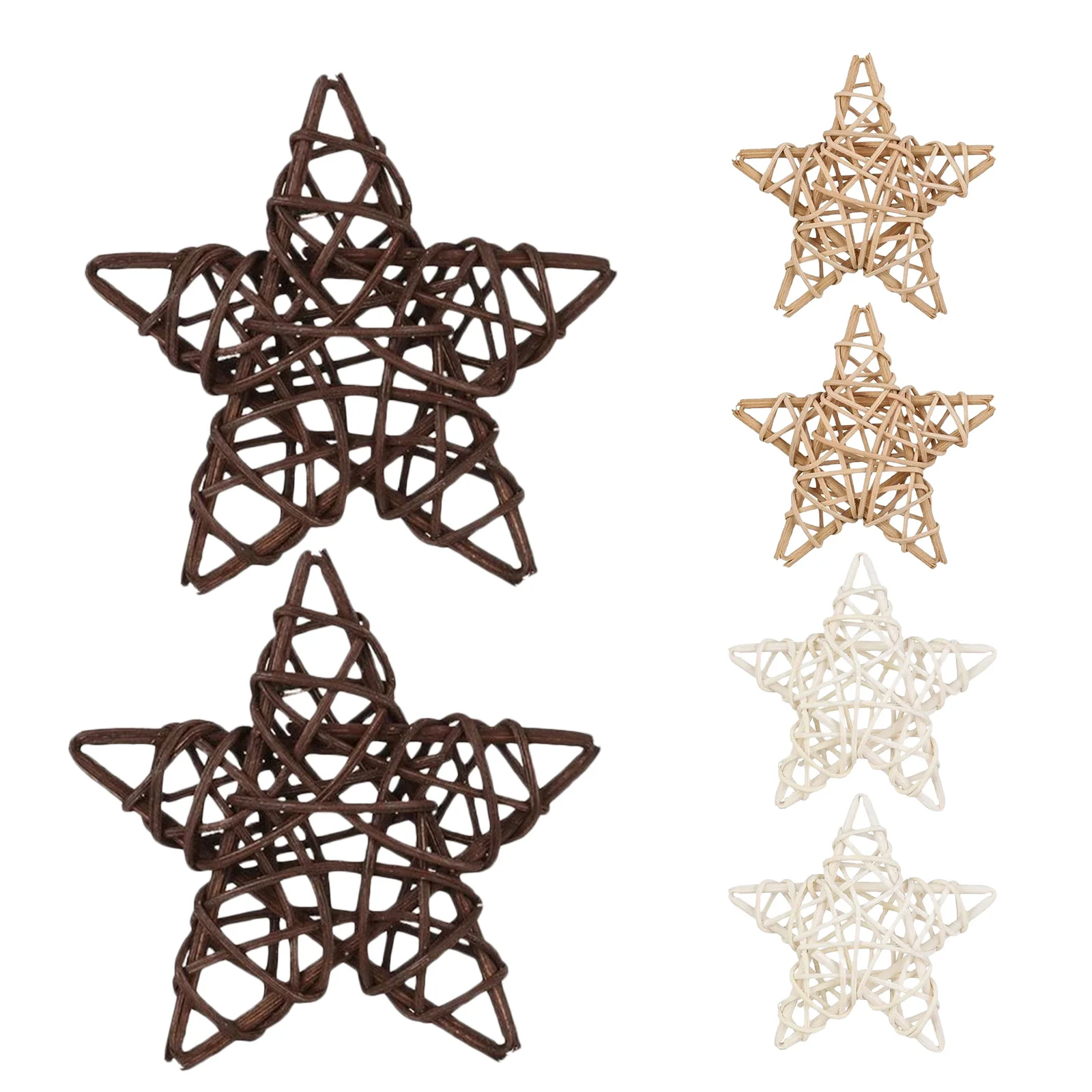 

6Pcs Rattan Stars 12Cm Shaped Balls for Vase Fillers Christmas Decorations Party Wedding Holiday DIY Craft Supplies