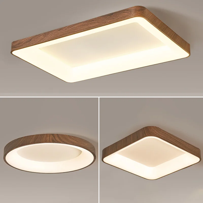 

Led Ceiling Light Imitation Wood Led Ceiling Lamp Lighting For Living Room Bedroom Study Round Rectangle Square Lighting Fixture