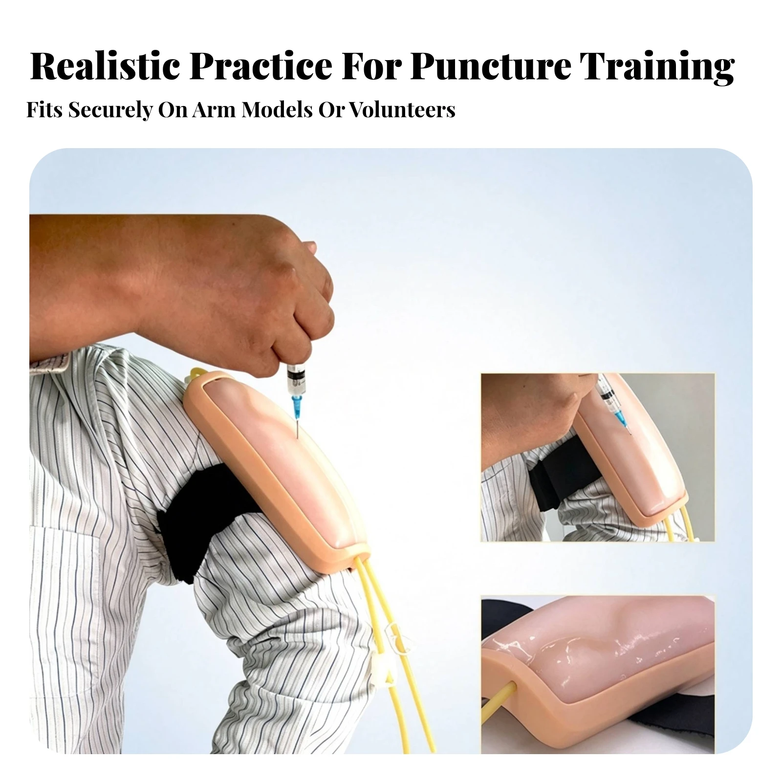 Wearable Forearm Venipuncture Training Model Compact Wearable Draw Practice Arm with Tubing and Fittings