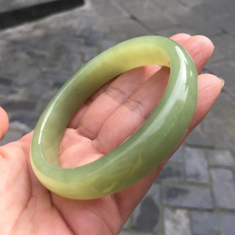 Hotan White Warm Yellow Jade Bracelet, Formal, Fashionable, Versatile