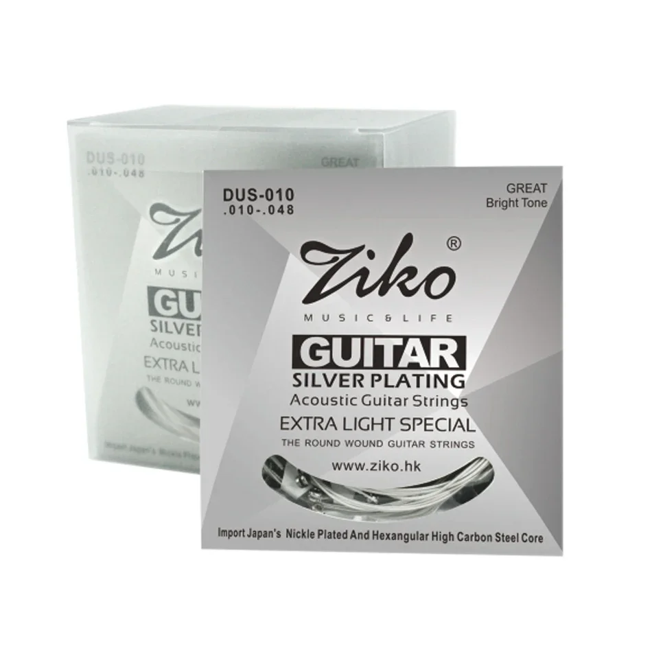 Ziko Acoustic Guitar Strings Set 010 011 012 Silver Plating 6 Strings For Acoustic Guitar Parts Musical Instruments