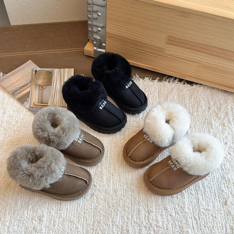 Soft Furry Snow Boots for Toddler Girls 2025 New Winter Kids Warm-lined Boots Non-slip Simple Comfort School Outdoor Daily Wear