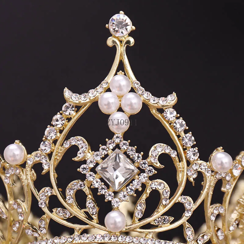 * Moda de lujo, gran círculo completo, diamantes de imitación, Tiara de princesa reina y corona, tocado de novia, accesorios de joyas para el cabello de boda ML