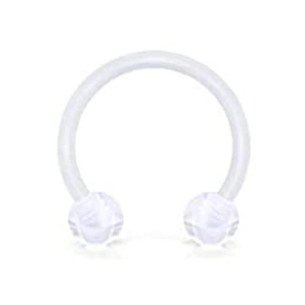5pcs Clear Septum Ring Nose Hoop Rings Daith Retainer For Work Surgery Bioflex Cartilage Tragus Helix Lobe Earrings Plastic Lip