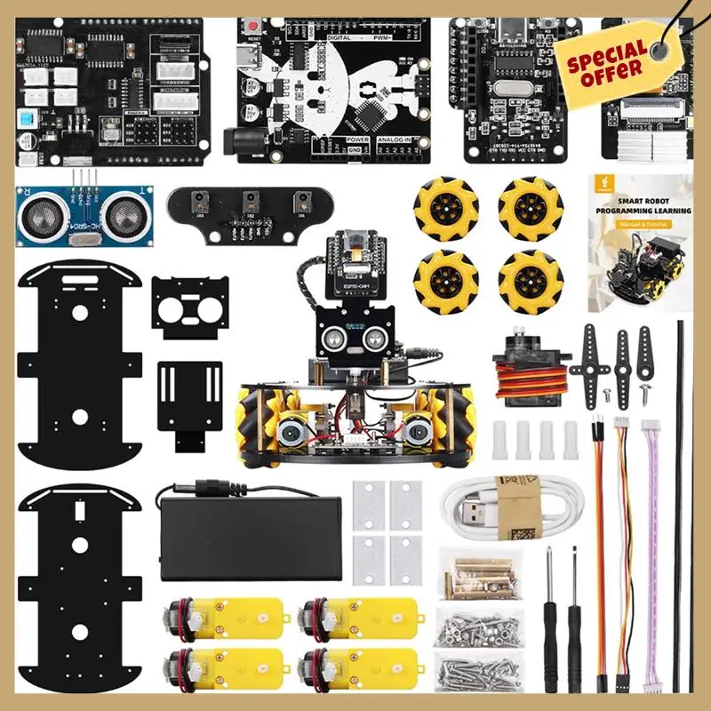 Роботизированный стартерный автомобильный комплект для обучения и развития интеллектуальной автоматизации, полный комплект, как показано на рисунке пластик для программирования Arduino
