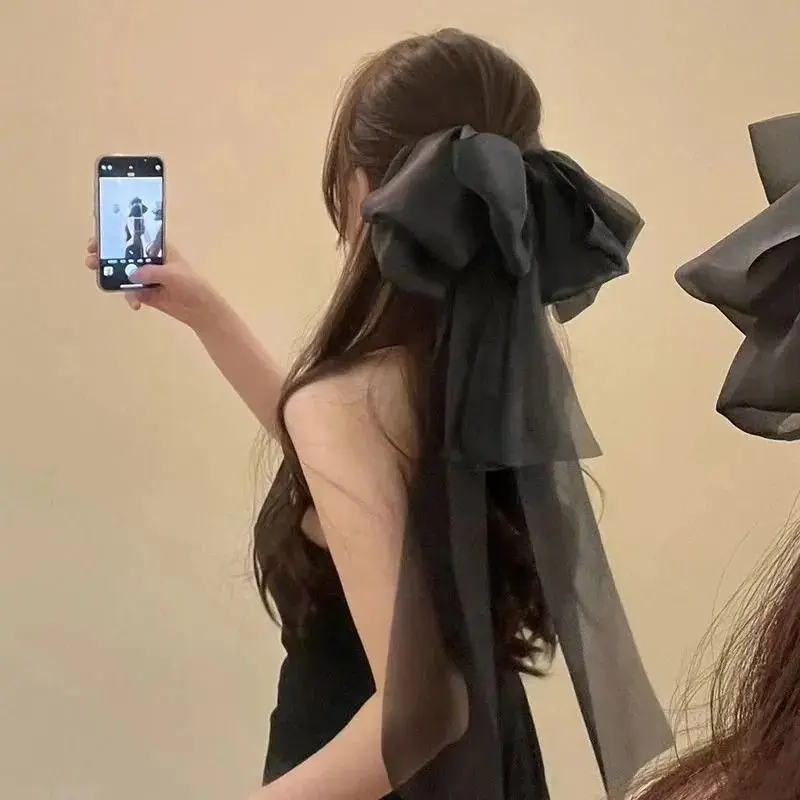 Заколка для волос Fairycore Princess с большим бантом и милым элегантным стилем, женские аксессуары, коготь для волос, популярные заколки для волос, красная заколка для волос