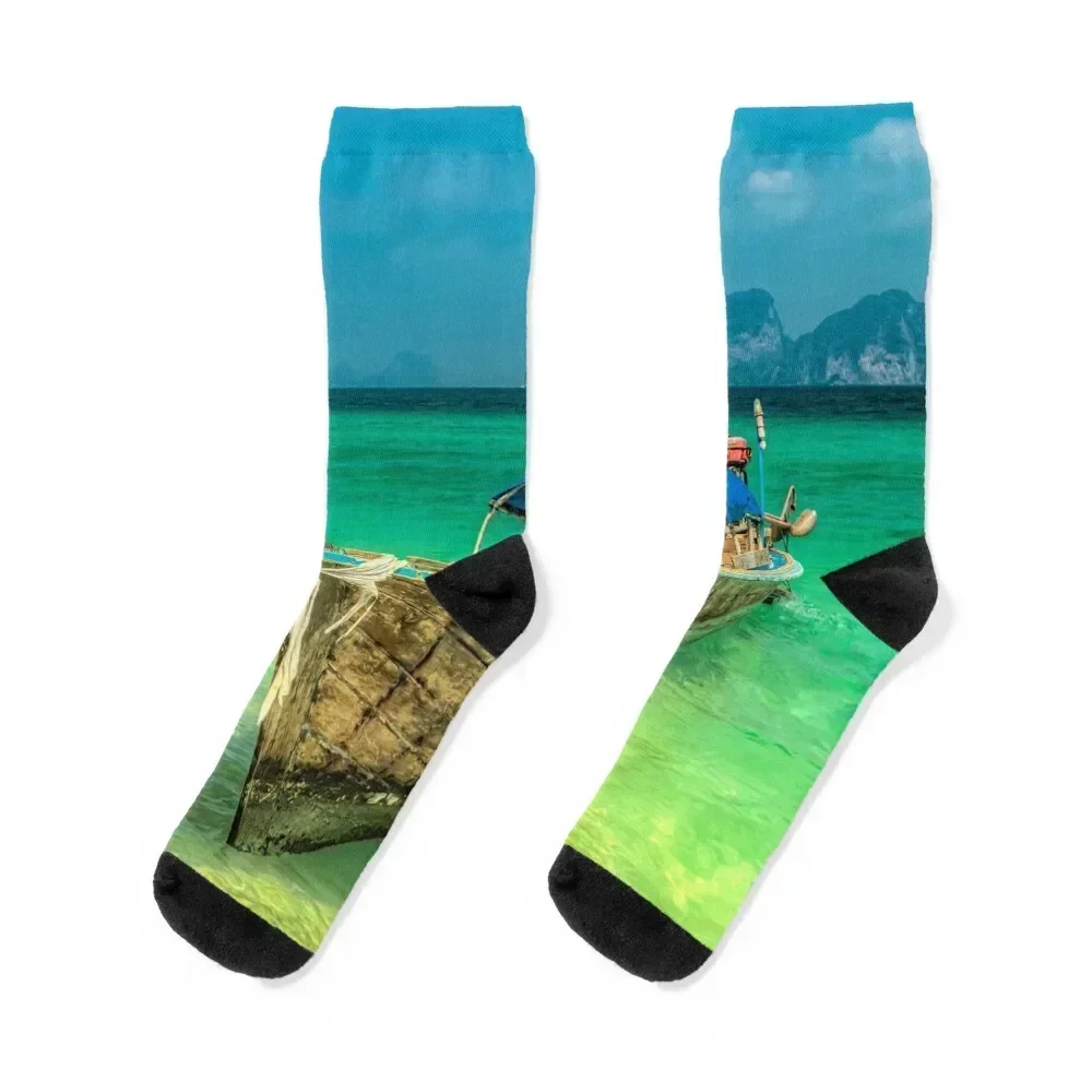 

Longtail Boats Koh Lanta Thailand Socks ankle funny gifts kids golf Socks Ladies Men's