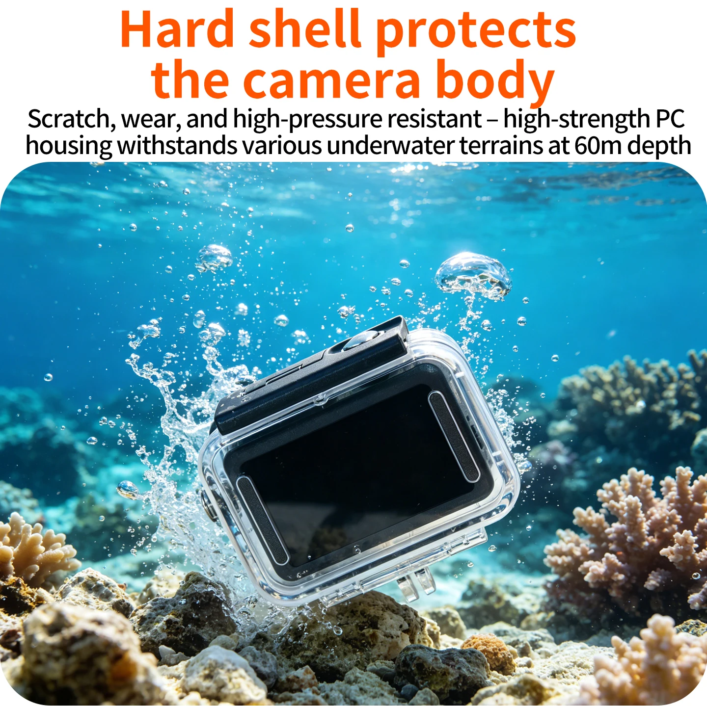 60M Tiefsee-Wasserdichtes Tauchgehäuse für DJI Action 6 Unterwasser-Schutzgehäuse Kratzfeste & Hochtransparente PC-Hülle – Detail 4