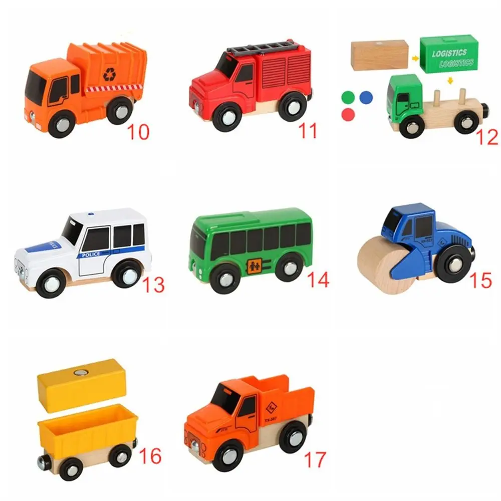Locomotiva Giocattolo Treno magnetico Giocattoli Combinazioni Assemblaggio Pista ferroviaria Auto Modello Veicoli per auto Pista Treno magnetico in legno