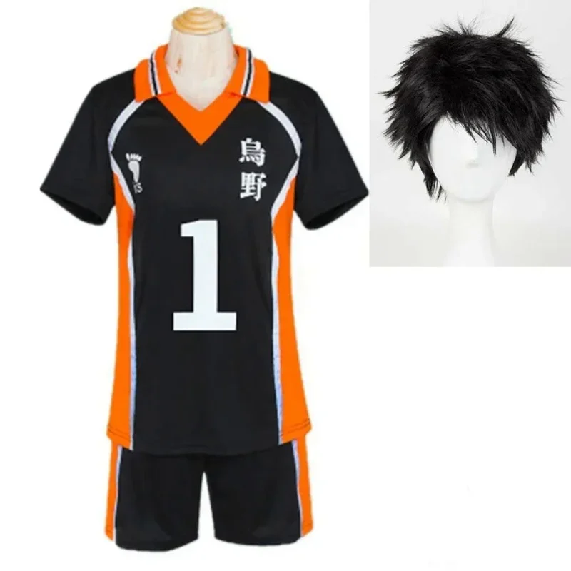 Haikyuu Cosplay Costume Volleyball Club Jerseys Uniform Hinata Shoyo Yu Nishinoya Kozume Kenma Oikawa Tooru Sportswear Wigs MN11