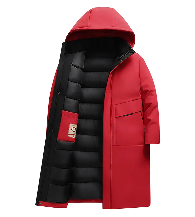 2026 new arrival winter hooded jacket long style sill-like cotton jackets men,mens fashion thicken warm parkas trench coat male